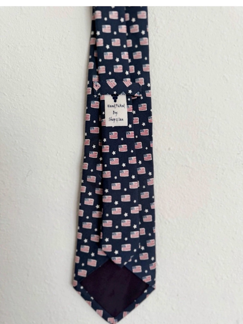 Vineyard Vines American Flag Stars Navy Silk Tie Shep & Ian Patriotic